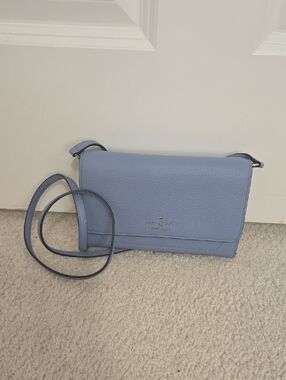 kate spade Light Blue Pebbled Leather Crossbody. Removable Strap.